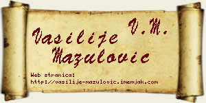 Vasilije Mazulović vizit kartica